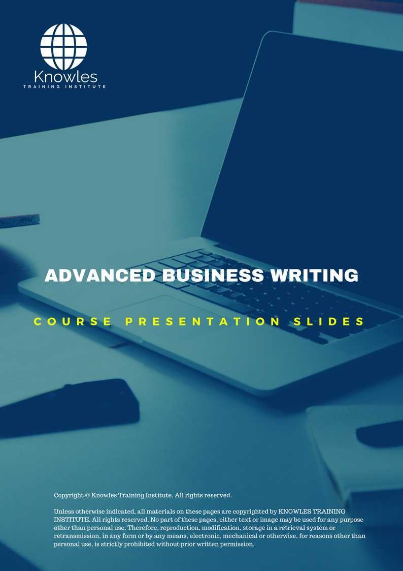 Advanced Business Writing Training Course in China Presentation Slides