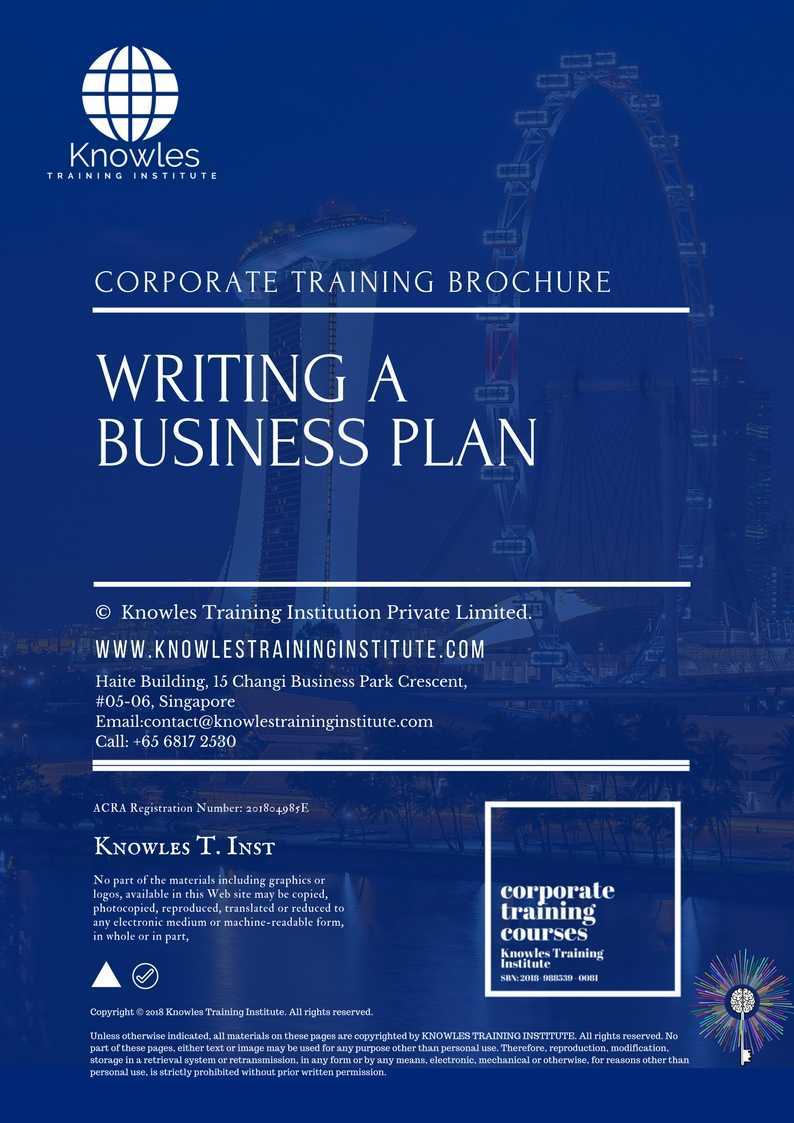 Writing A Business Plan Training Course in China Brochure